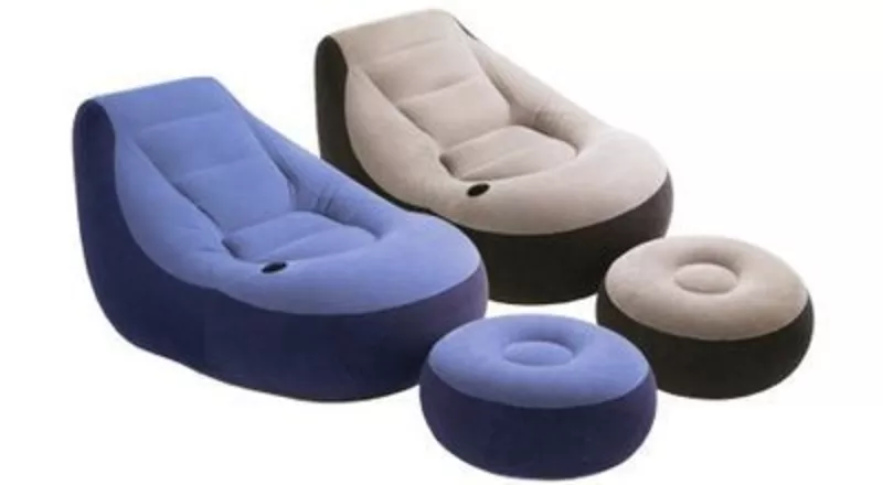 Продаётся кресло надувное с пуфиком Intex Comfy Ultra Lounge